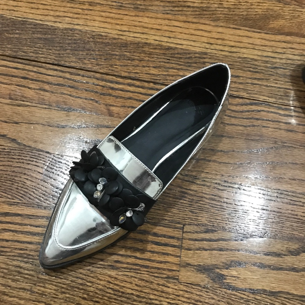 ASOS design silver slip on shoes